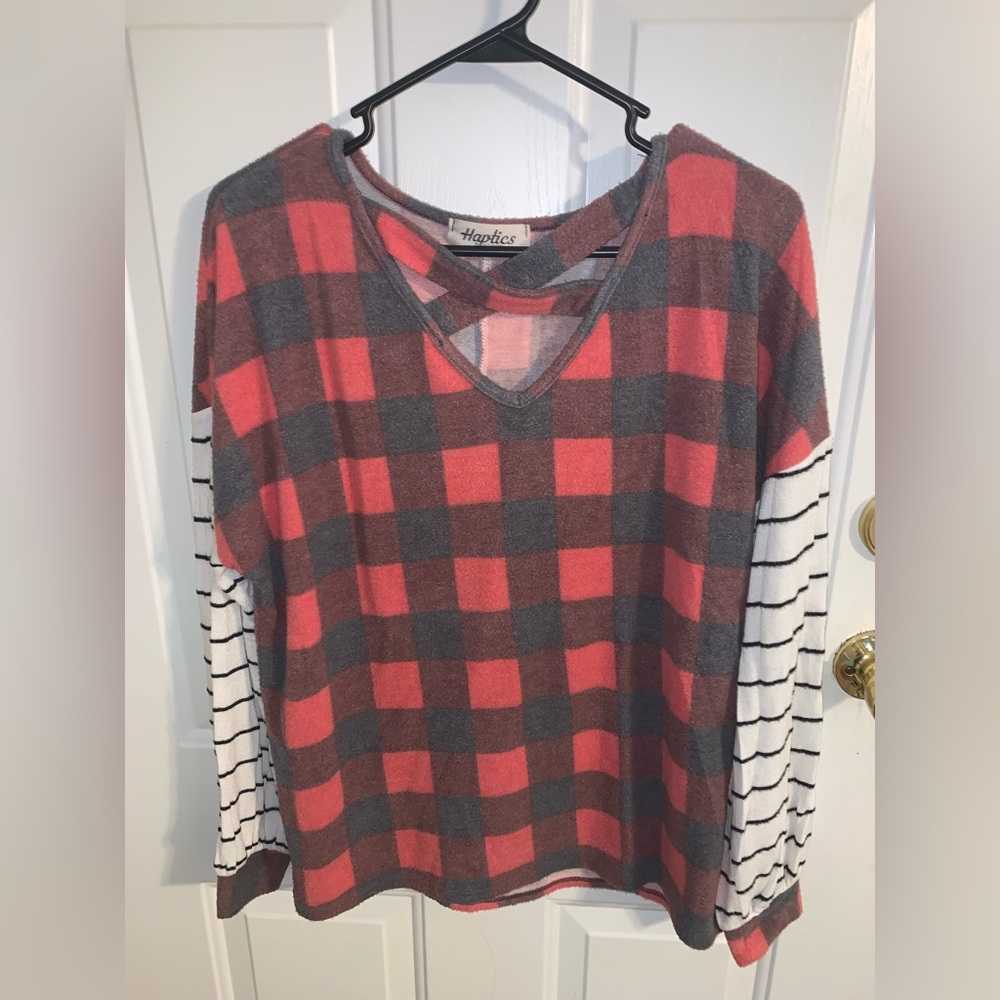 Plaid boutique top small
